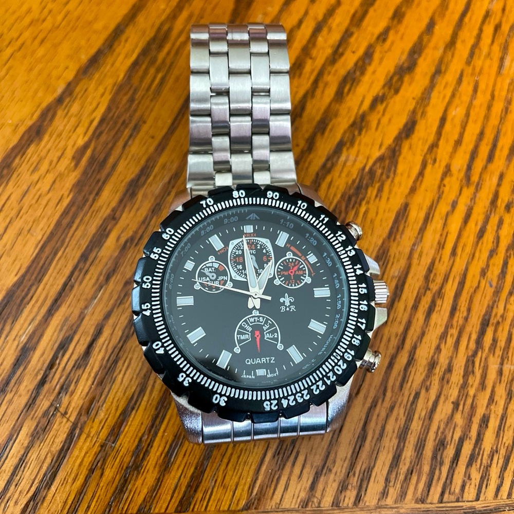 B&R Mens Stainless Steel Quartz Watch - Picture 6 of 8